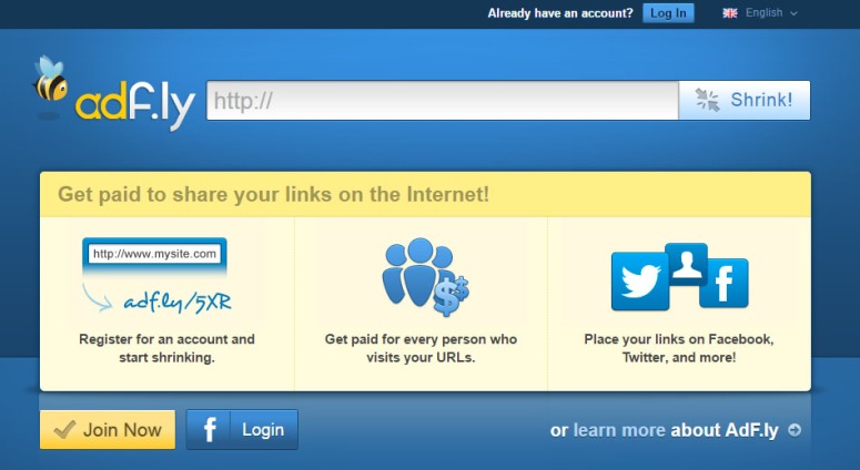 Adfly - Share your Links on the internet